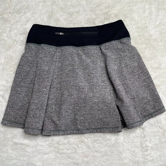 Lululemon LW8A82T Women's Heather Grey Pace Rival A-Line Skirt Skort Size 2 - Picture 4 of 7